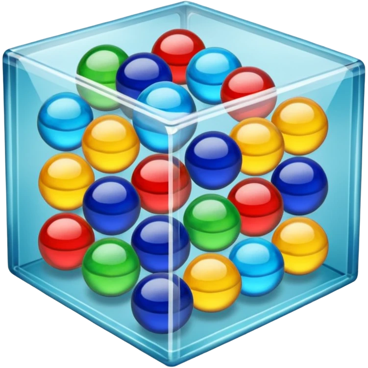 прозрачная коробочка с шариками emoji