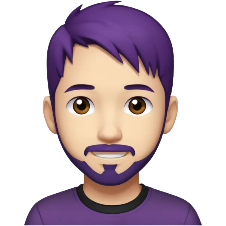 Mike Shinoda with dark purple hair, brown eyes emoji