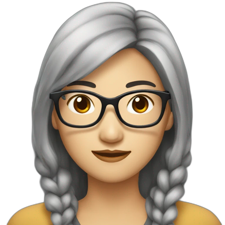 une femme asiatique brune à lunette emoji