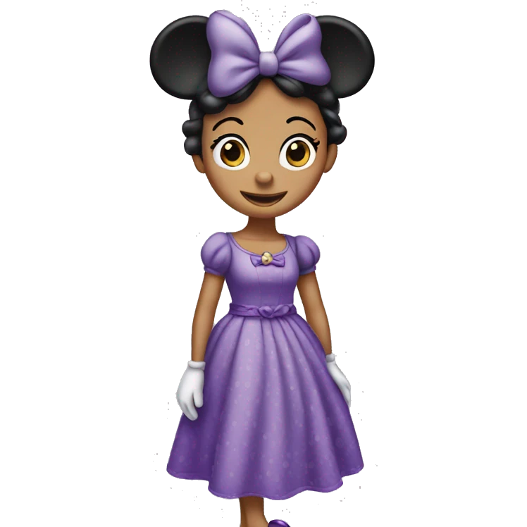 Minnie Mouse in purple dress emoji