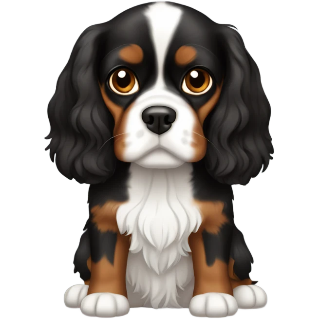 King Charles cavalier dark and tan emoji