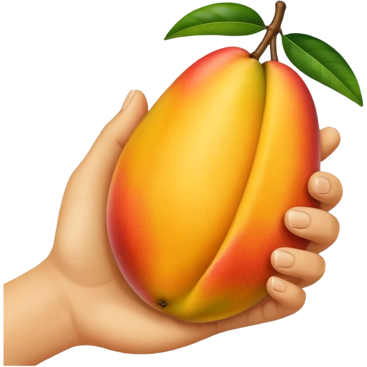 mango in white hand emoji
