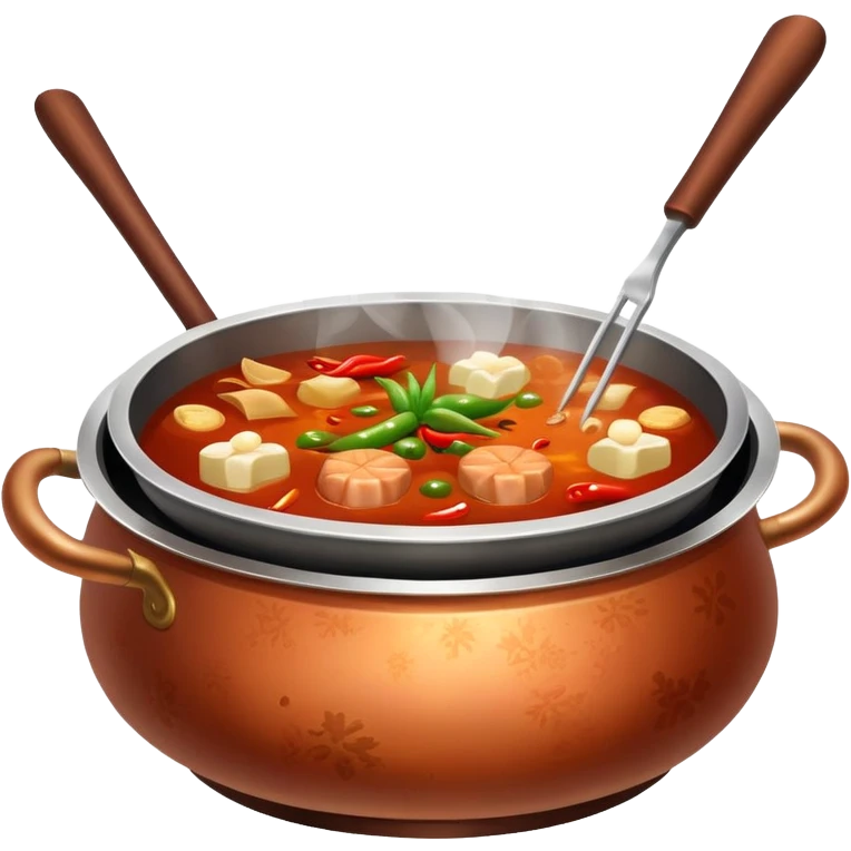 Old-style Sichuan hotpot with copper pot emoji