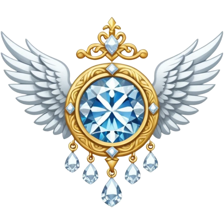 holy diamond emblem with white wings and diamond in the middle emoji