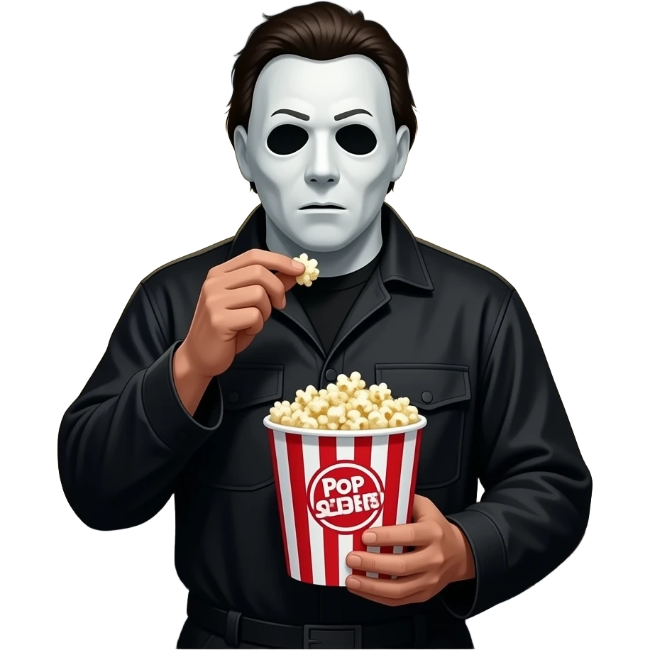michael myers eating bucket of popcorn emoji