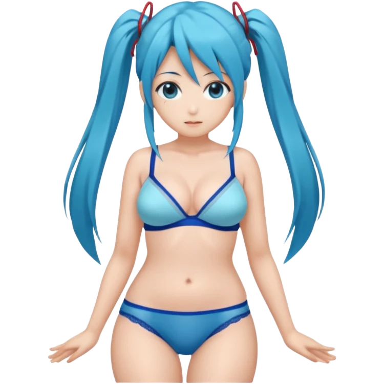 Miku big boobs blue underwear  emoji