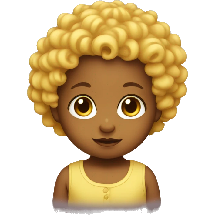 Yellow-skinned baby with curly hair emoji