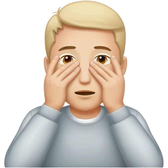 Shy man covering his eyes with his hands emoji
