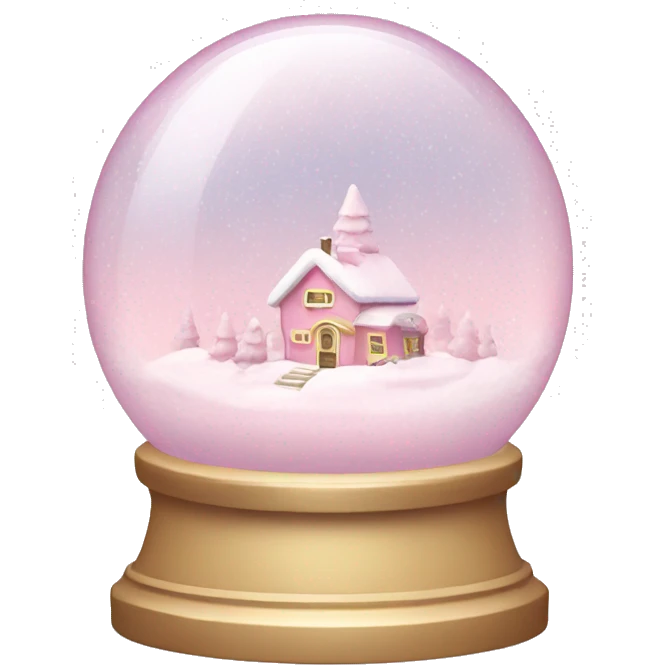 Pastel pink snow globe emoji