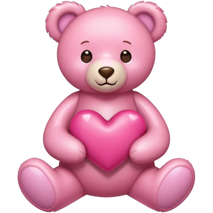 Pink heart with bear  emoji