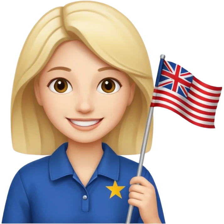 Flag holder woman emoji