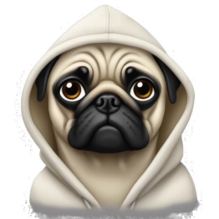 Pug with hoodie emoji