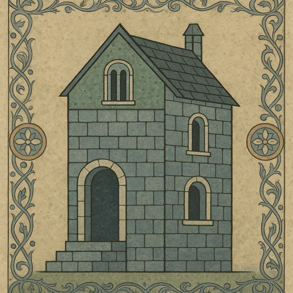 stone house, medieval art style emoji