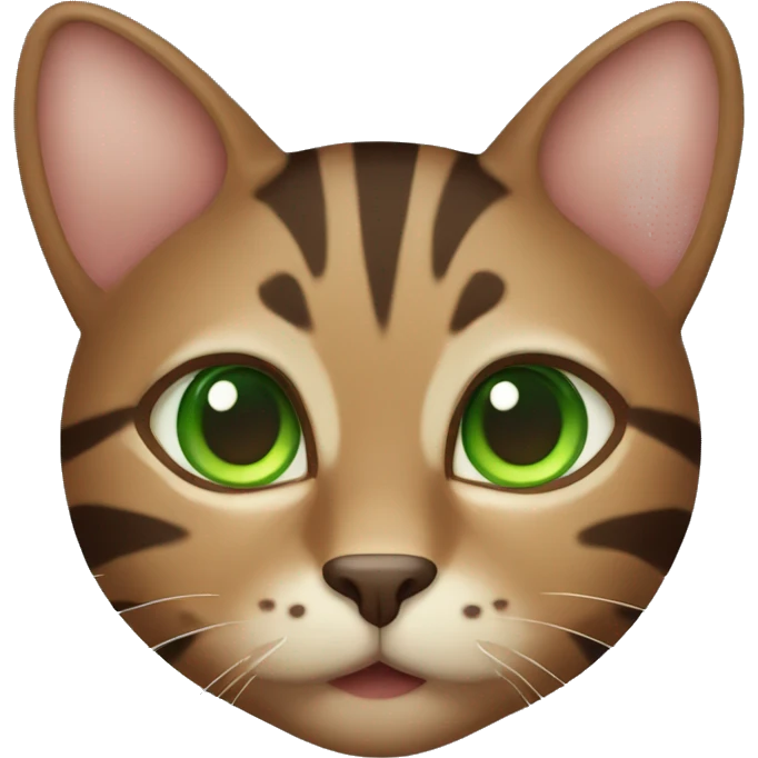 Brown striped cat green eyes emoji