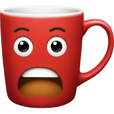 Red mug filled with coffee emoji