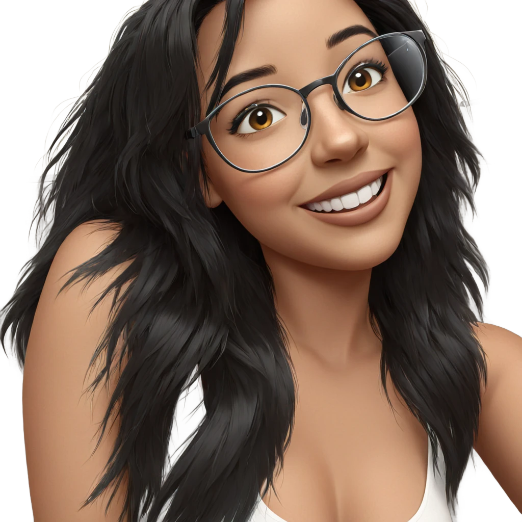 smiling girl with black hair emoji
