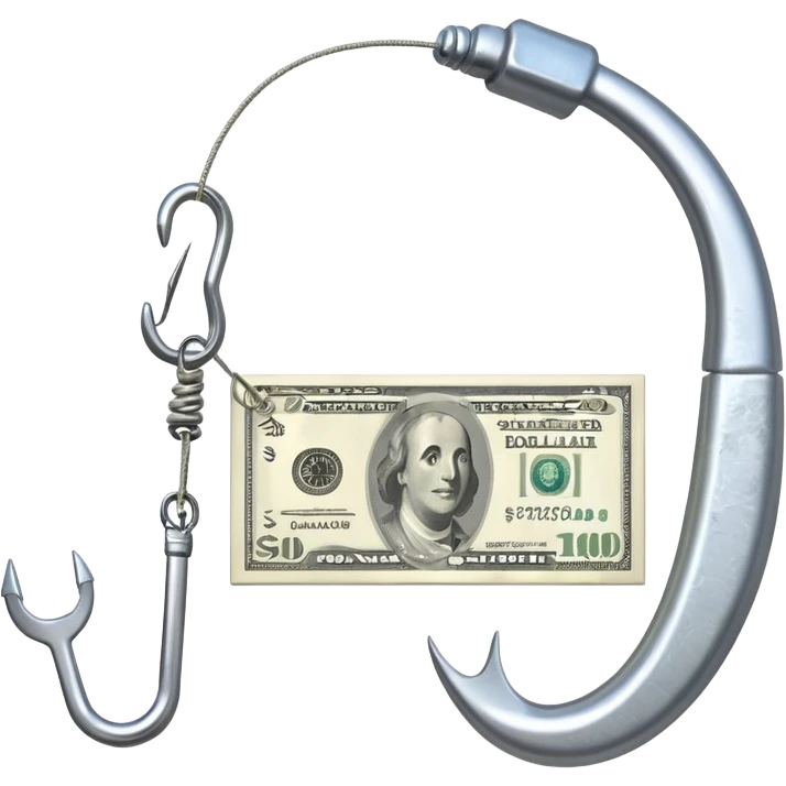 сделай крючок для удочки на который попался доллар emoji