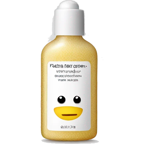 tiny facial exfoliant bottle with label emoji