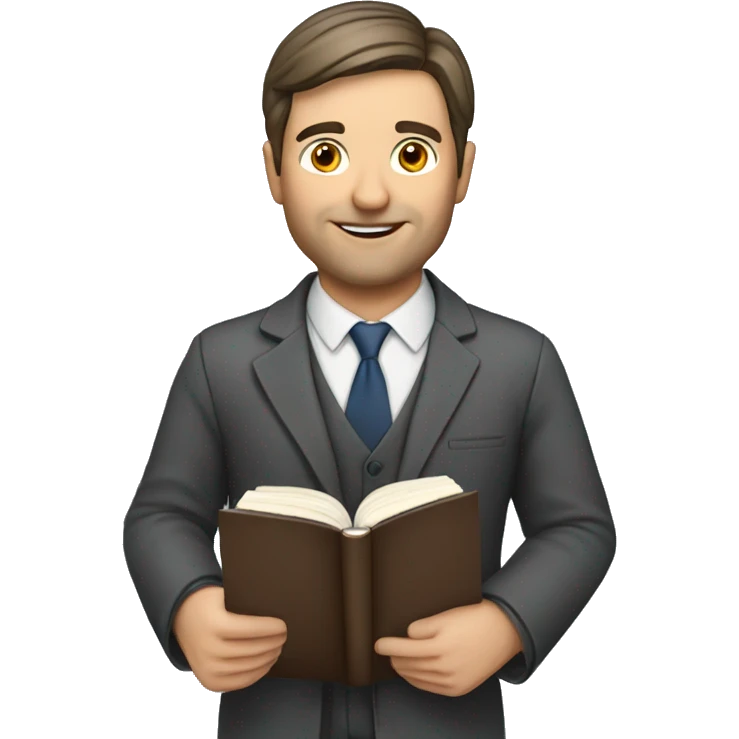 English teacher male with English book emoji