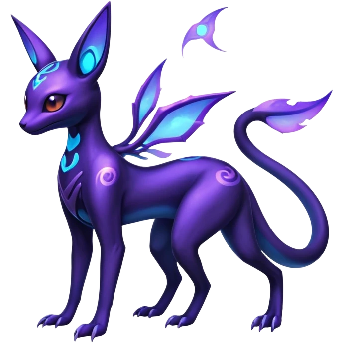 Shiny Ethereal Celestial Futuristic Salandit-Umbreon-Espeon-Hybrid (Full body) emoji