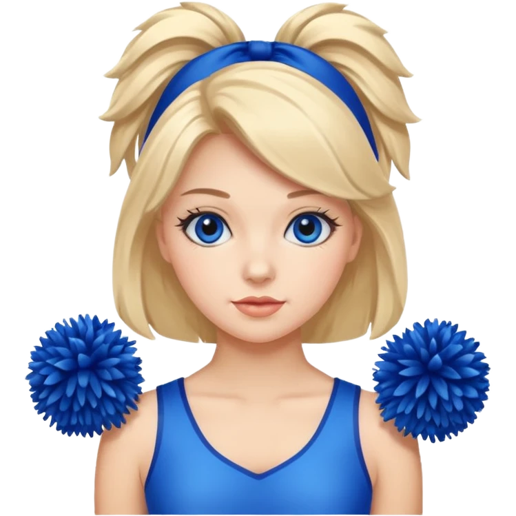 give me a cheerleader with blue pom poms emoji