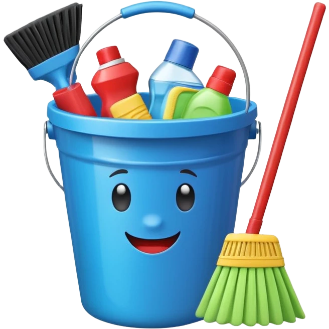 one bucket with cleaning equipment emoji