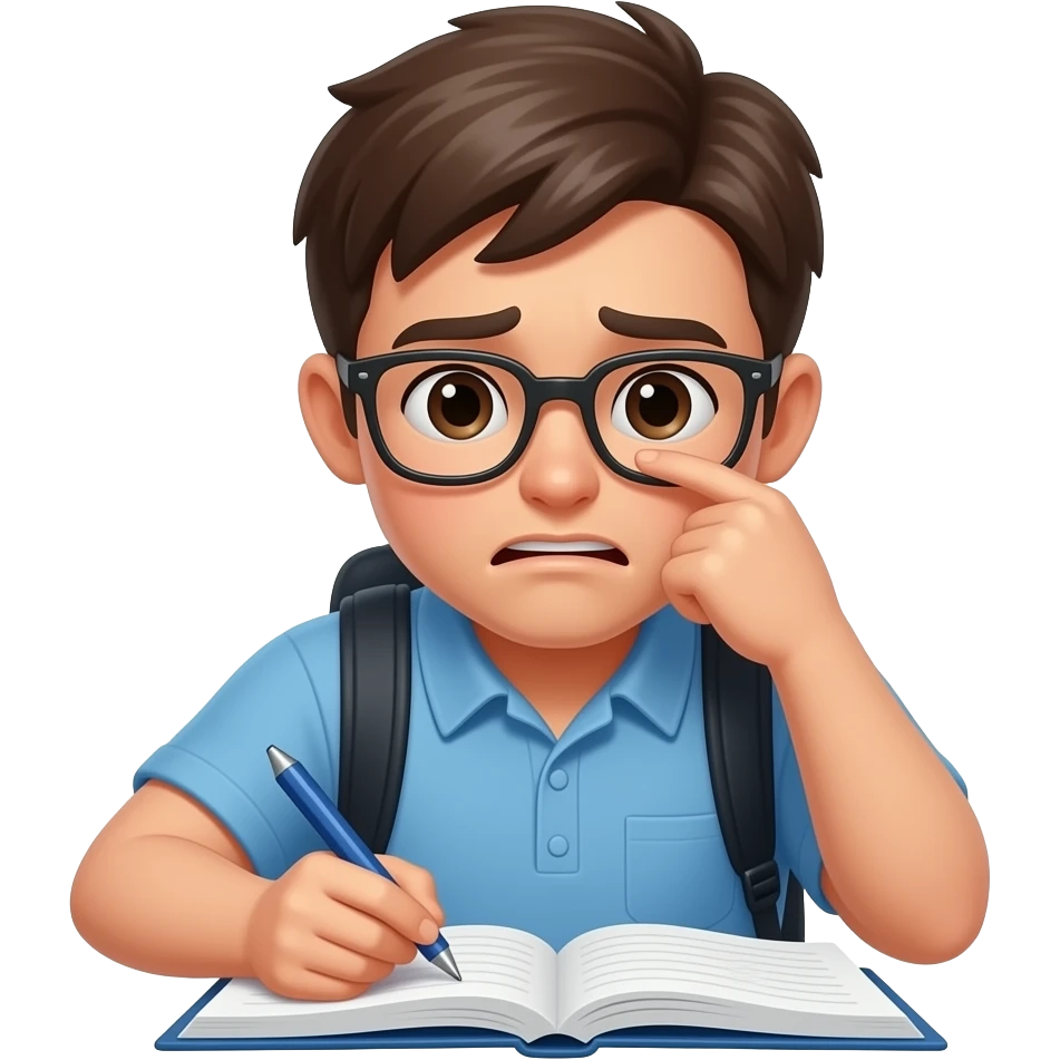 Someone struggling to do their homework emoji