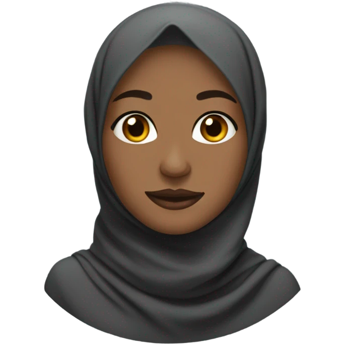 black hijabi with a mole on her jose emoji