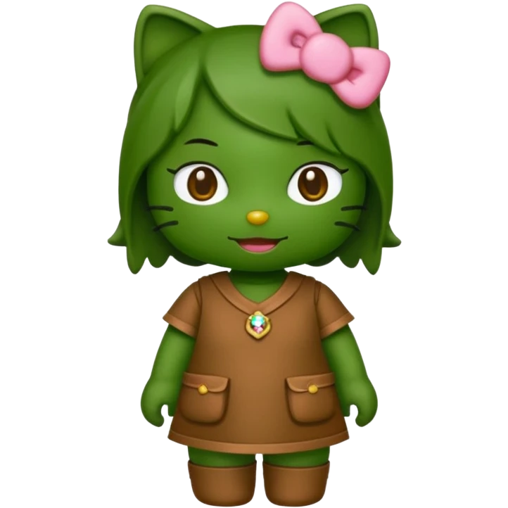 make hello kitty look like shrek emoji