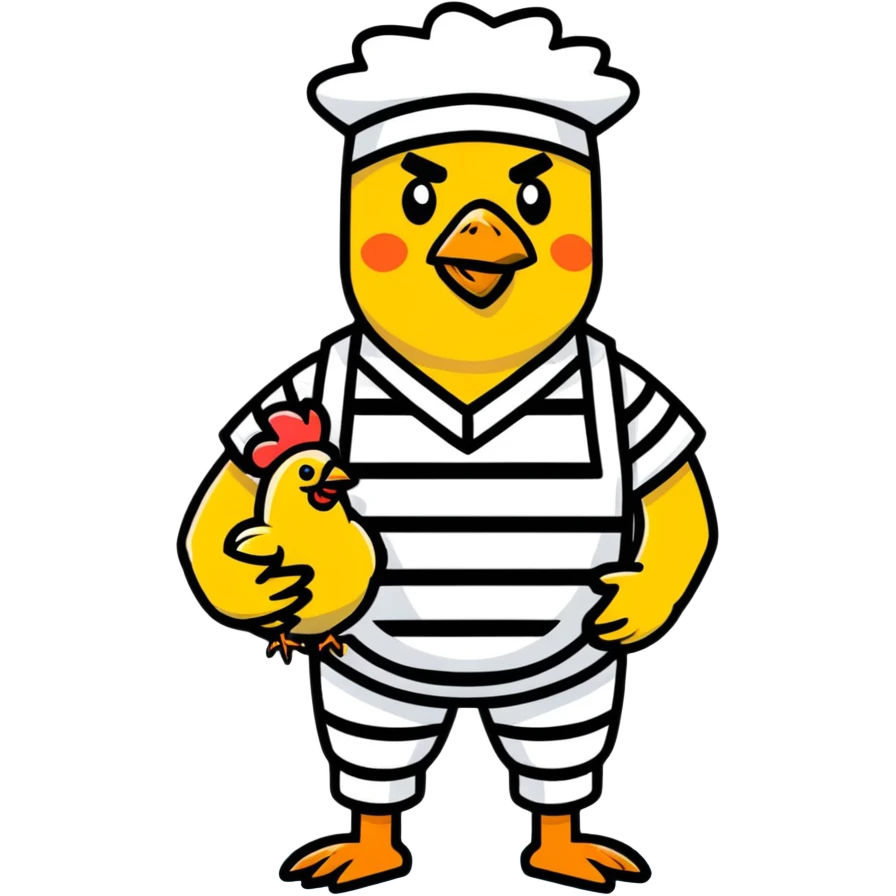 Black prisoner with chicken emoji