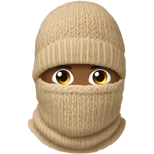 Knitting a beige balaclava emoji