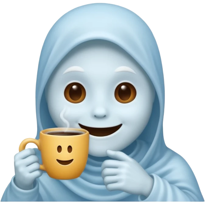 Casper the Ghost Drinks Coffee emoji