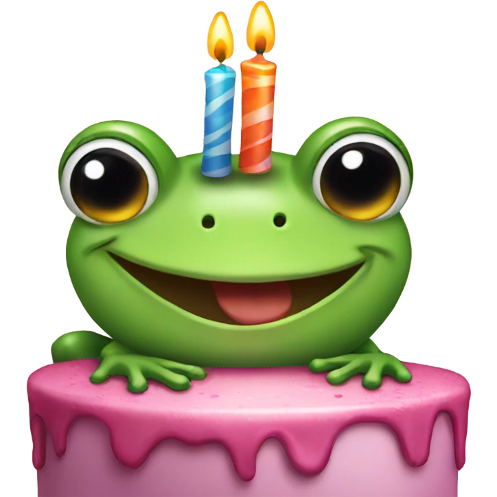 Frog celebrating birthday emoji