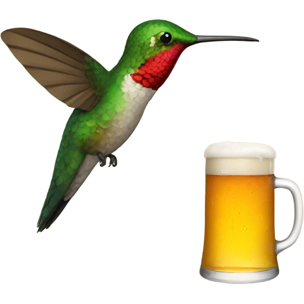 hummingbird holding beer emoji