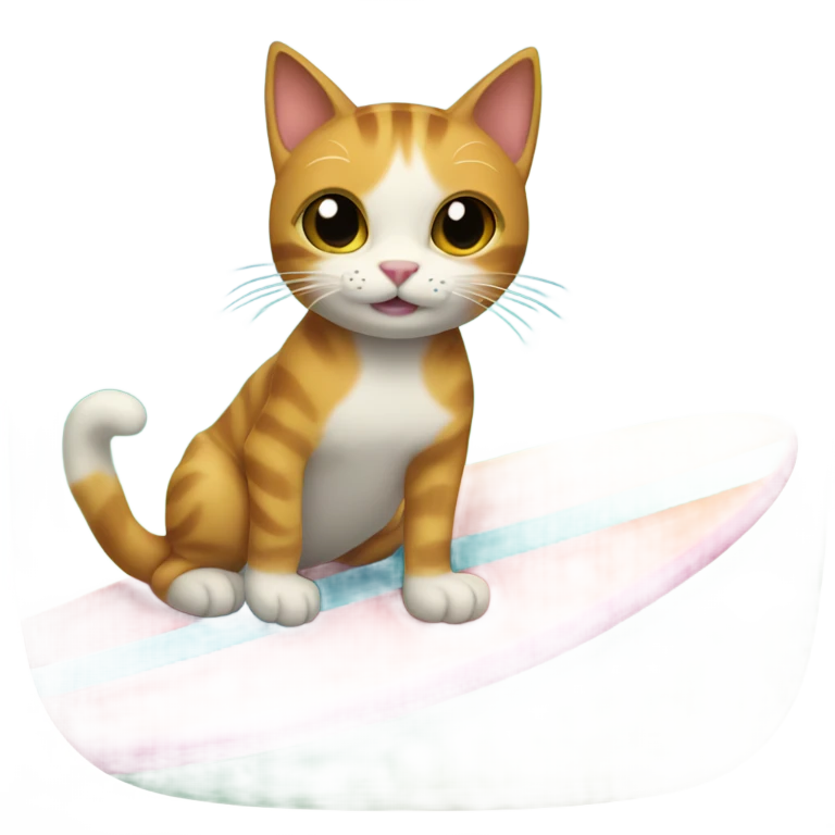 Cat on surfboard  emoji