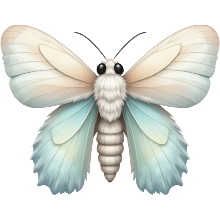 White fluffy moth emoji