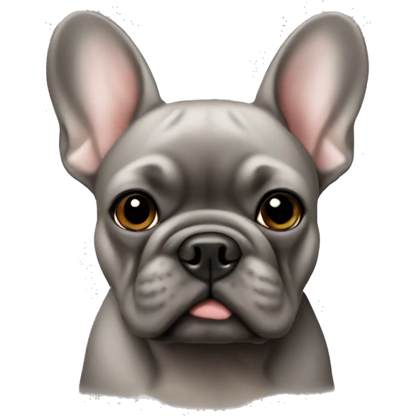 Greyish brown French bulldog emoji