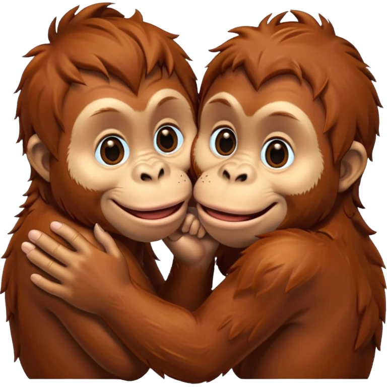 Kissing orangutang blowing kiss emoji