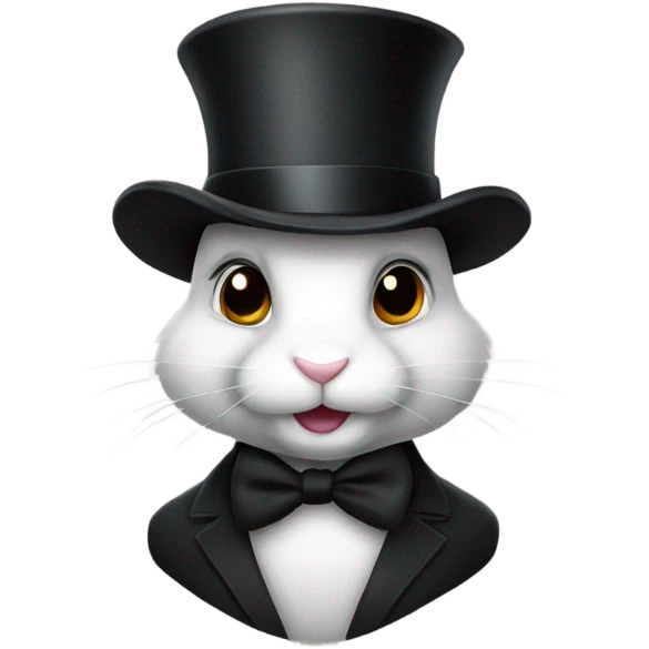 ￼ a rabbit with a top hat emoji