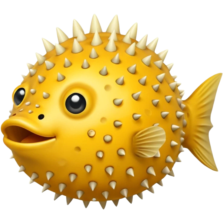 puffer fish, apple emoji style emoji