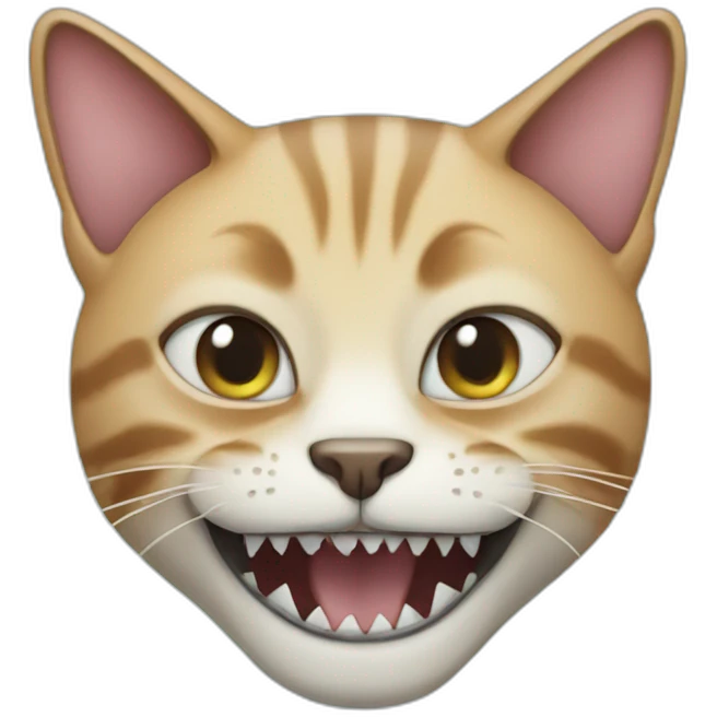 cat with shark teeth emoji