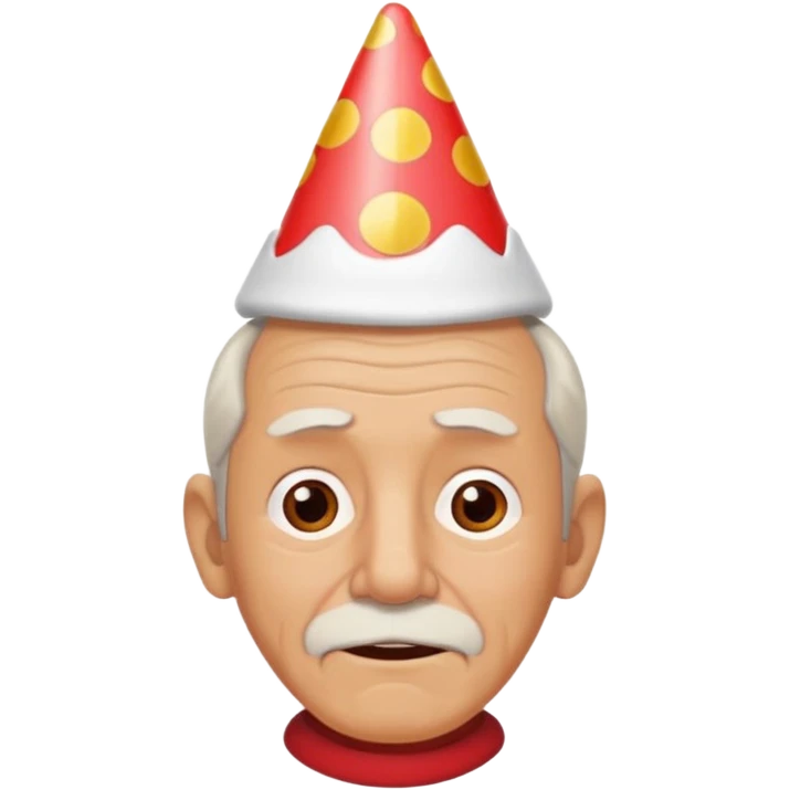 old man with red shirt and birthday cone on his head emoji