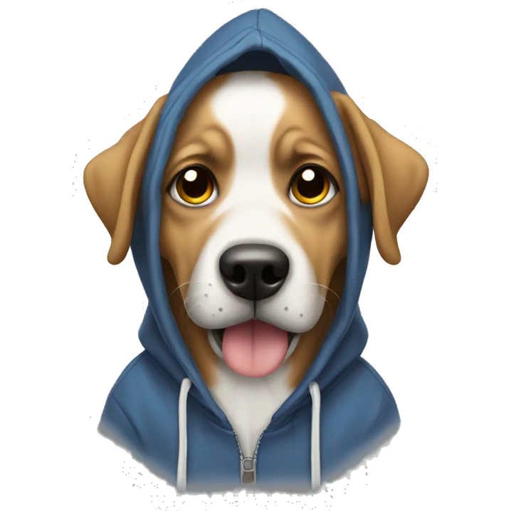 dog crying with hoodie  emoji