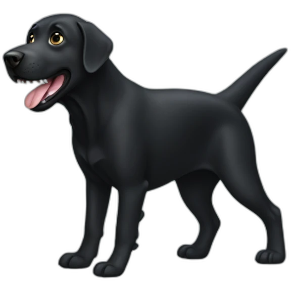a black labrador as a dinosaur emoji
