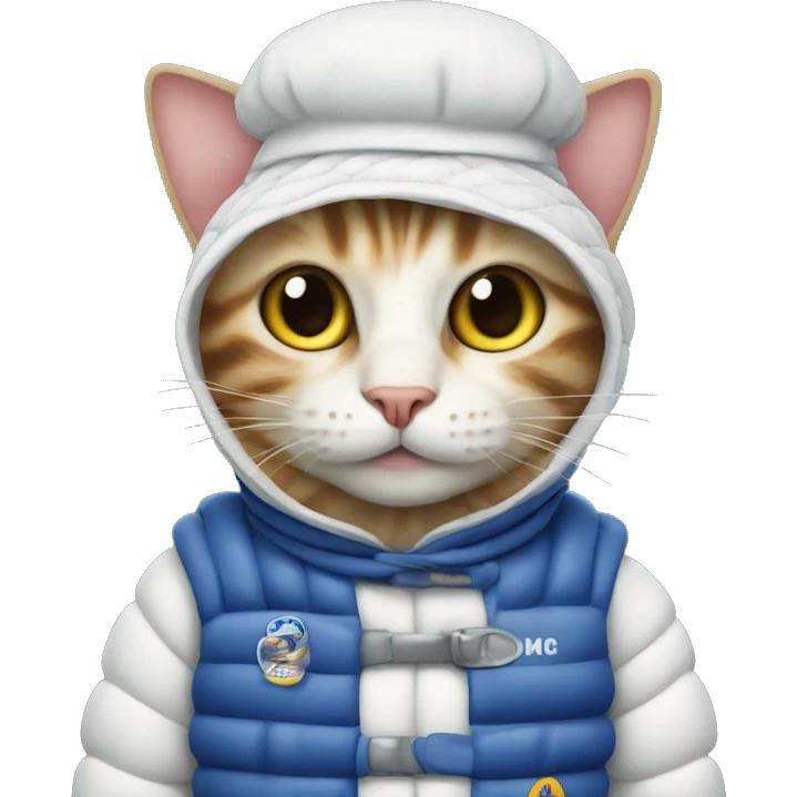 cat dressed in a michelin man costume emoji