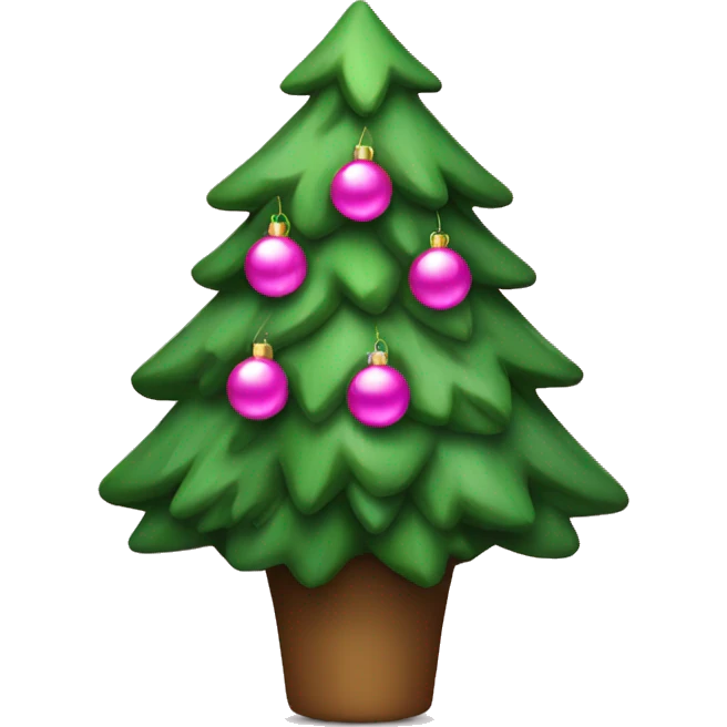  christmas tree with pink decorations emoji