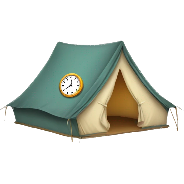 Tent with clock time 10 emoji