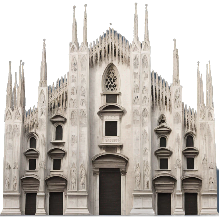 Milan duomo with hearths emoji