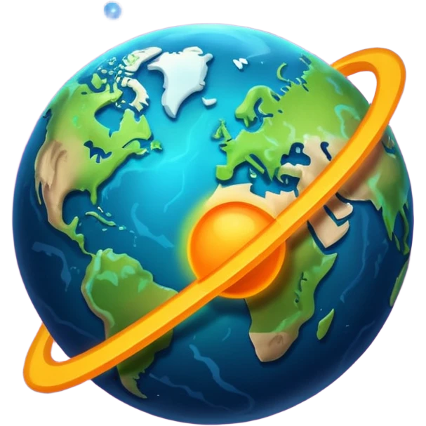 Planet with trending line and black background emoji