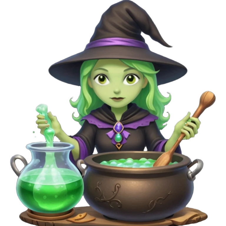 green witch cooking potion emoji